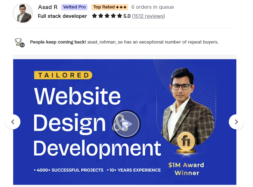  Asad R (asad_rehman_se) — Best Overall WordPress Website Designer