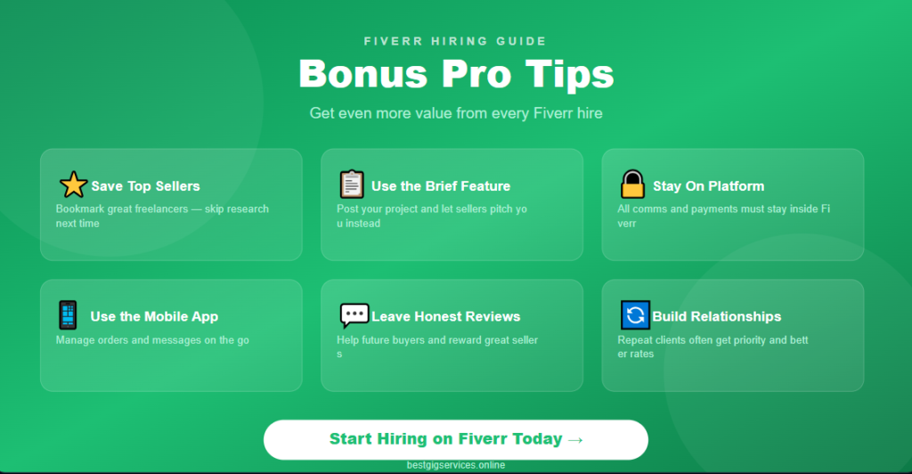 Bonus Tips: Getting the Most Out of Fiverr