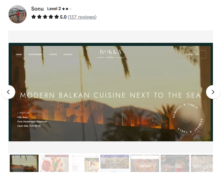 5. Sonu — Restaurant Website on WordPress With Online Ordering