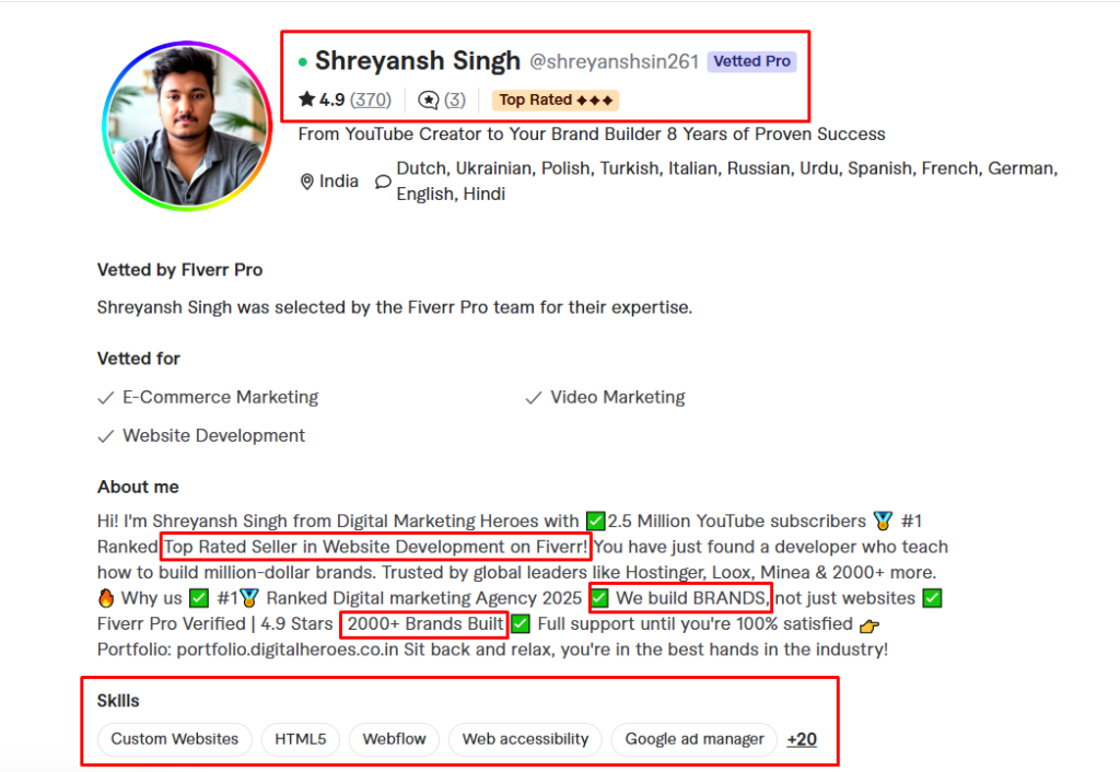 Step 4: Read Profiles Like a Hiring Manager, Not a Shopper fiverr pro