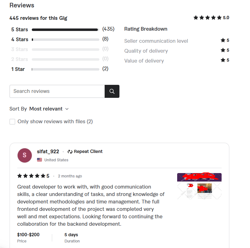 client reviews of Frontend Web Development Services