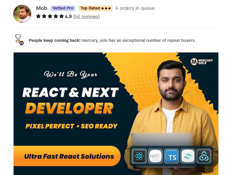 2. mercury_sols — Best for Full-Stack React, Gatsby & Next.js Frontend Development