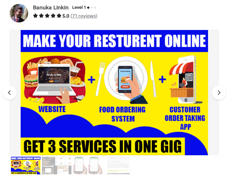 2. Banuka Linkin — Restaurant Website With Online Food Ordering System