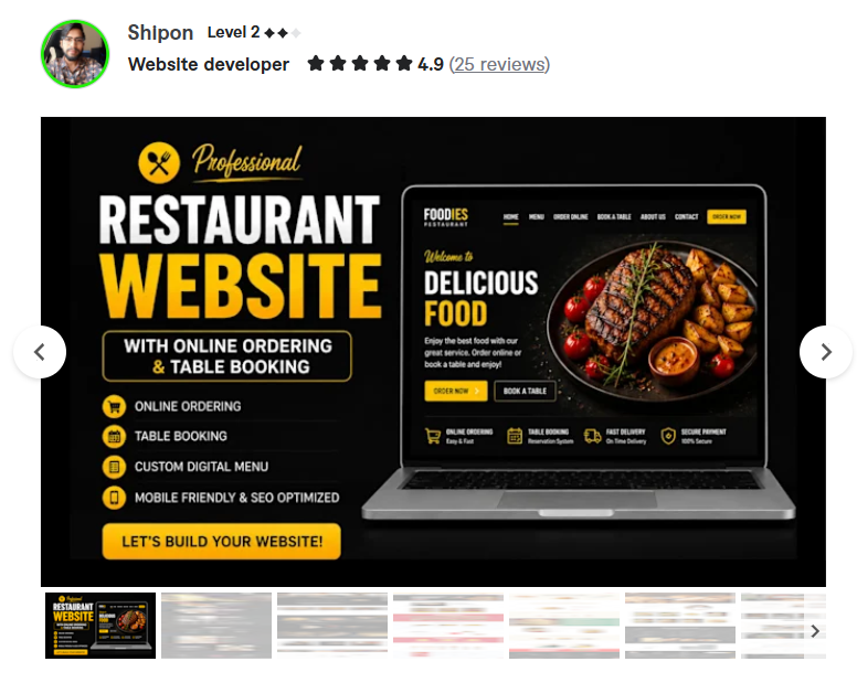 3. Shipon — Restaurant, Cafe, or Bakery Website With Online Ordering