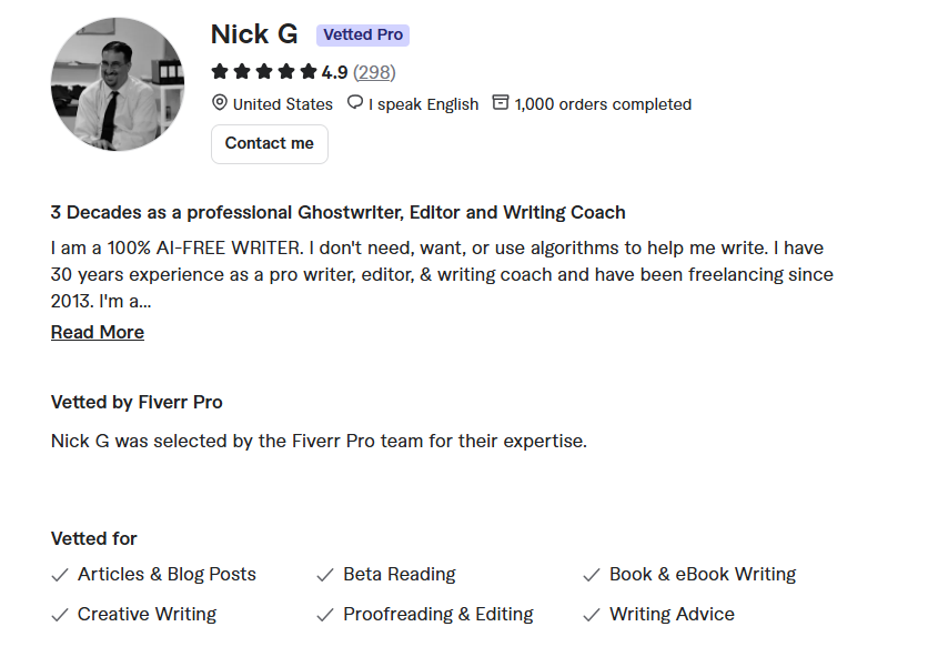 1. Tme2012 (Nick G) — Book or Ebook of Any Length