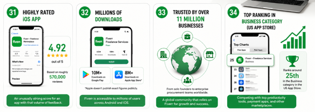 Fiverr's App and Digital Footprint