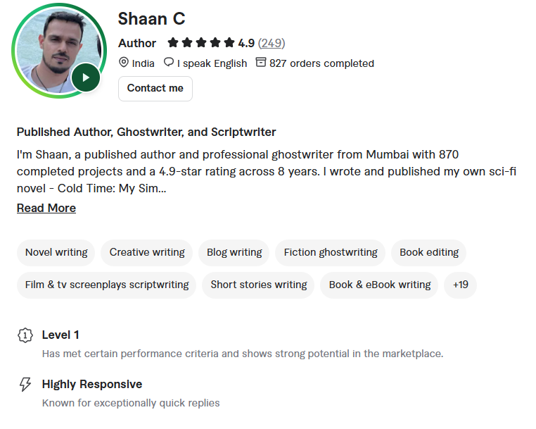 2. Shaanchango — Fiction or Nonfiction Book, Published Author