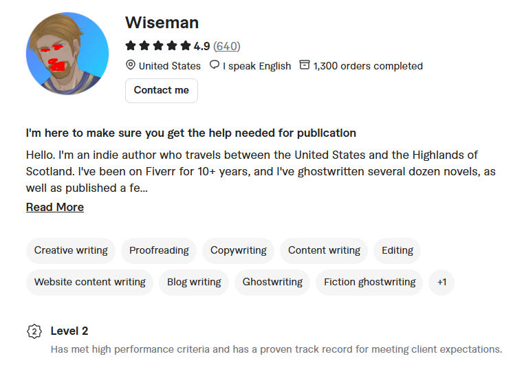 3. Wiseman05 — Fiction or Nonfiction Ghostwriter for Any Content