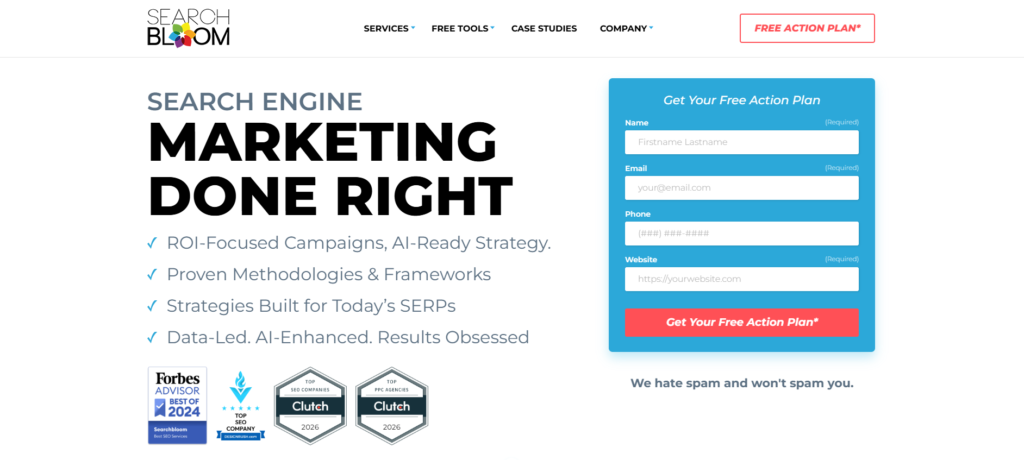 A Utah-based digital marketing generalist, Searchbloom blends paid search with SEO and places particular emphasis on keyword research and technical optimization.