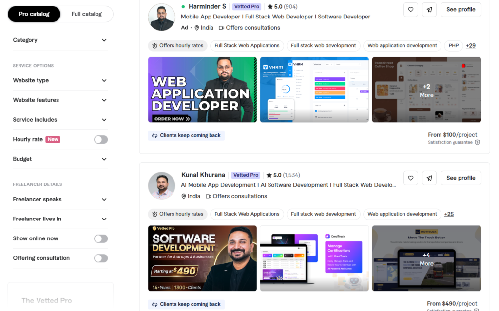 1. Website Development and Design fiverr pro