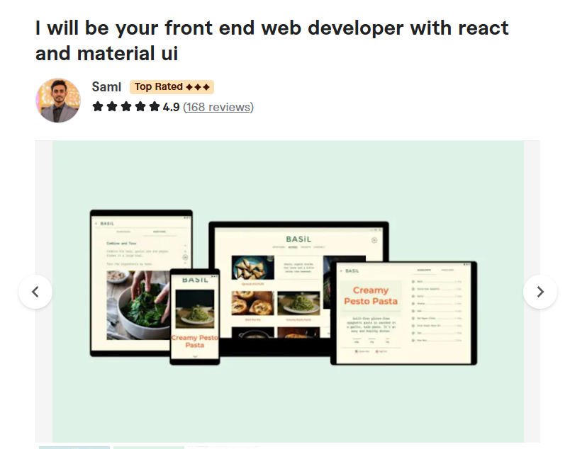7. Sami (sameer1234560) — Best for React + Material UI Frontend with Full-Stack Node.js Capability