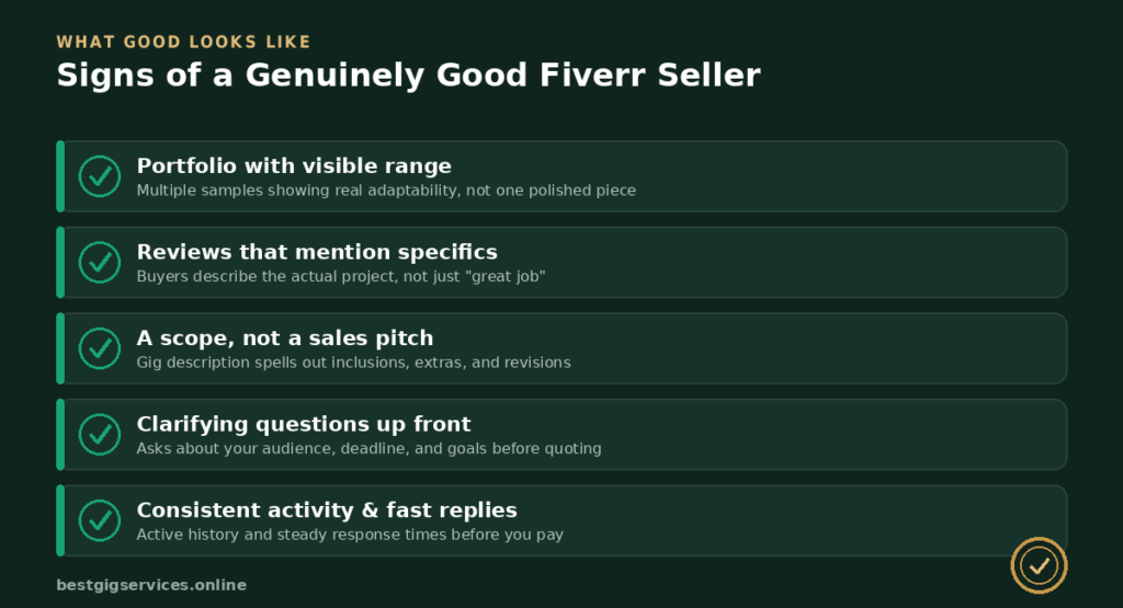 What a Genuinely Good Fiverr Seller Looks Like