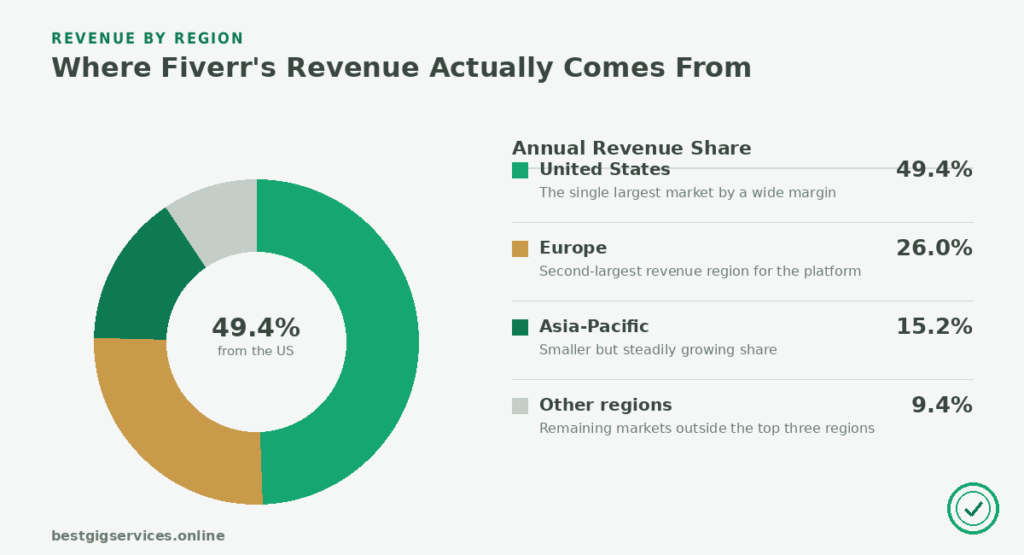 US-based buyers generated close to half of Fiverr's total revenue 