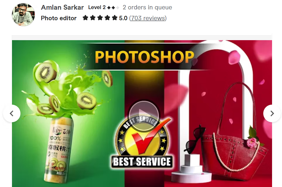 2. Amlan Sarkar — Best for Professional Product Photo Editing and Bulk Orders