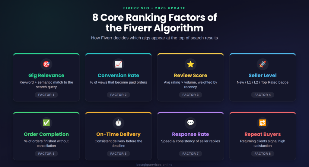 The Core Ranking Factors on Fiverr in 2026