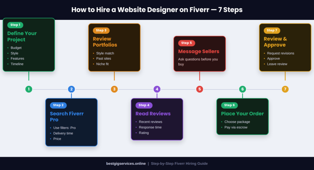 How to Hire an Affordable Website Designer on Fiverr 7 steps