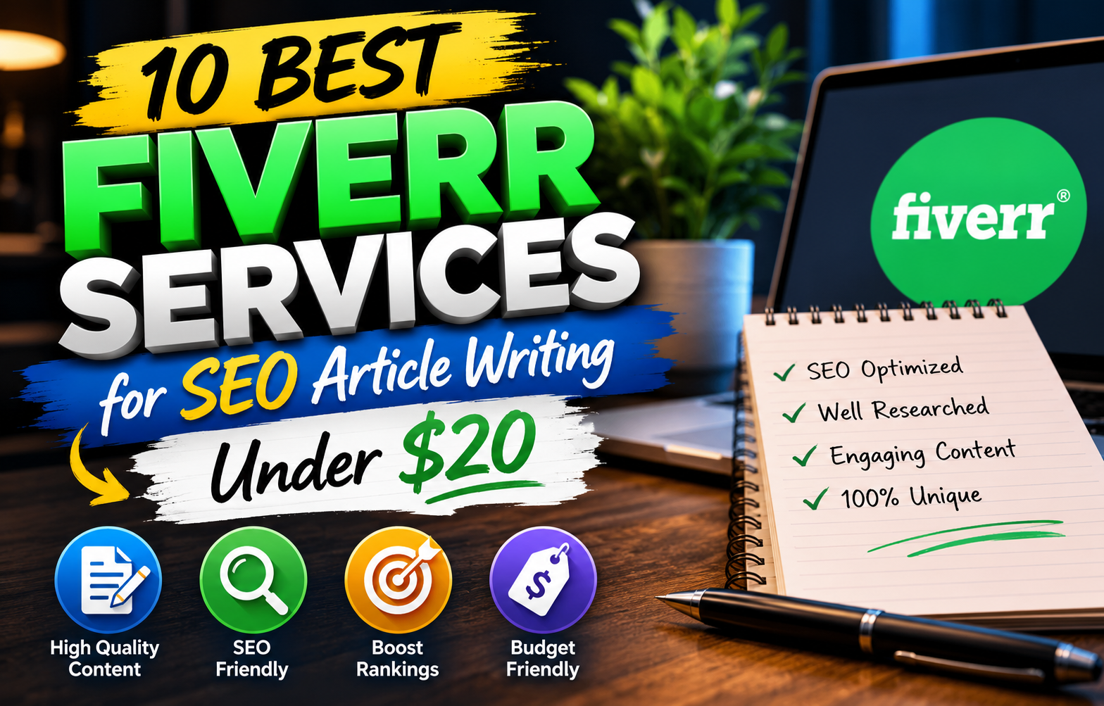 10 Best Fiverr Services for SEO Article Writing Under $20