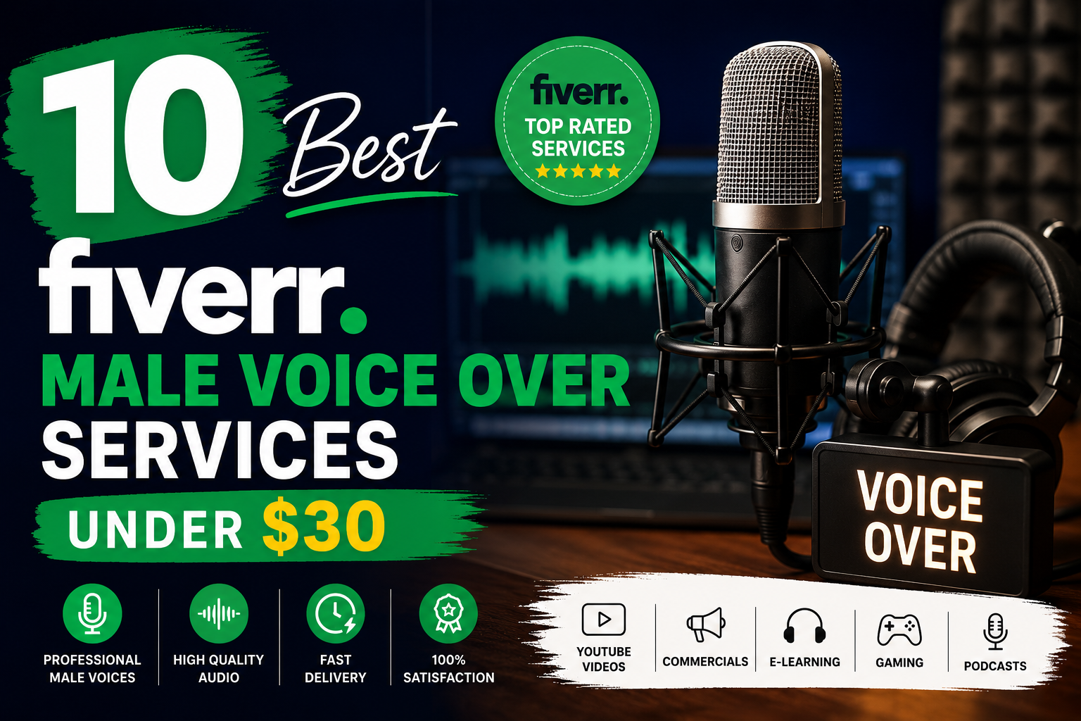 10 Best Fiverr Male Voice Over Services Under $30