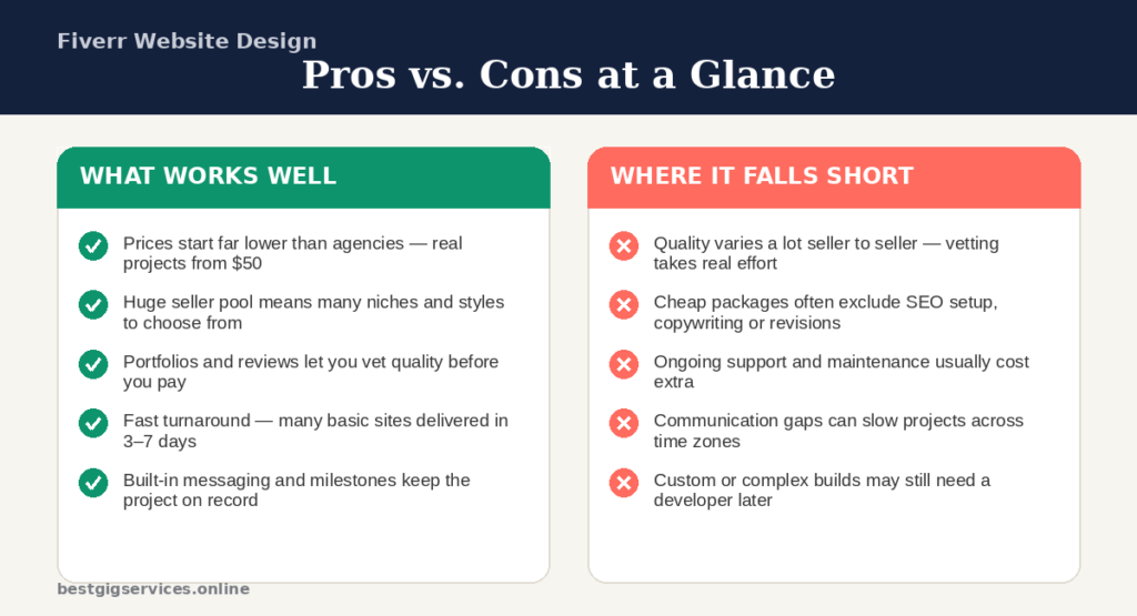 Fiverr Website Design: Pros and Cons