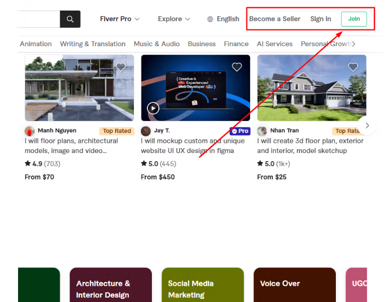 Step 1: Create a Free Account on fiverr
