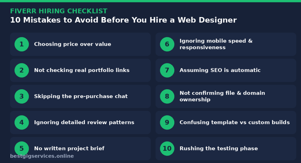 10 Common Mistakes When Hiring Fiverr Web Designers