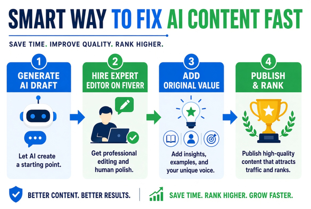 Rewriting every underperforming post takes time and skill. Many site owners reach a point where their bottleneck is quality human editing, SEO strategy, or specialized writing rather than idea generation.