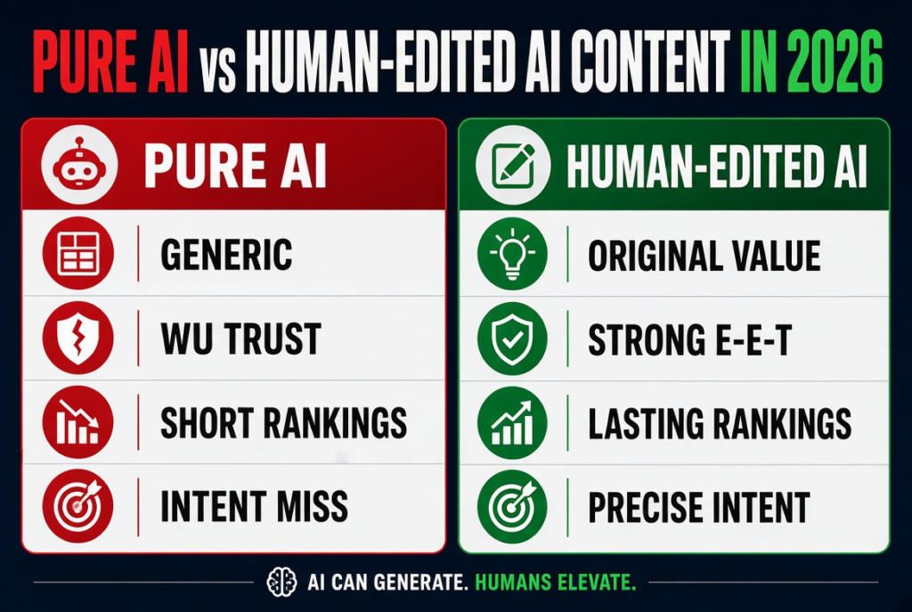 Pure AI vs Human-Edited AI: Quick Comparison