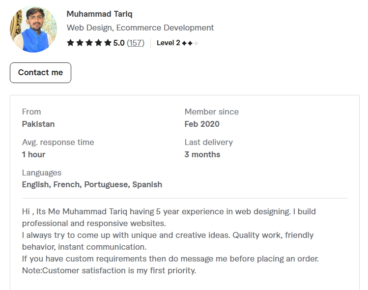 7. Muhammad Tariq — Best Budget Pick for Ecommerce & Multi-Vendor Stores