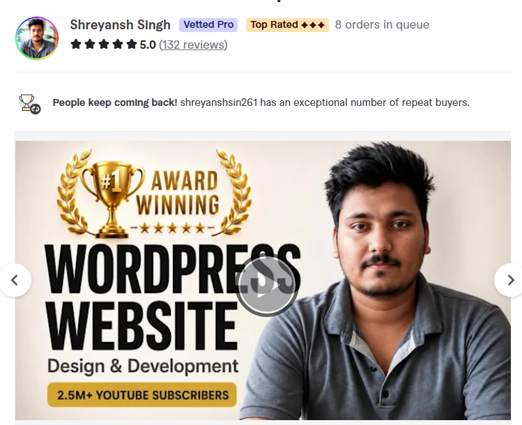 1. Shreyansh Singh — Best Overall for WordPress & Shopify E-Commerce Development